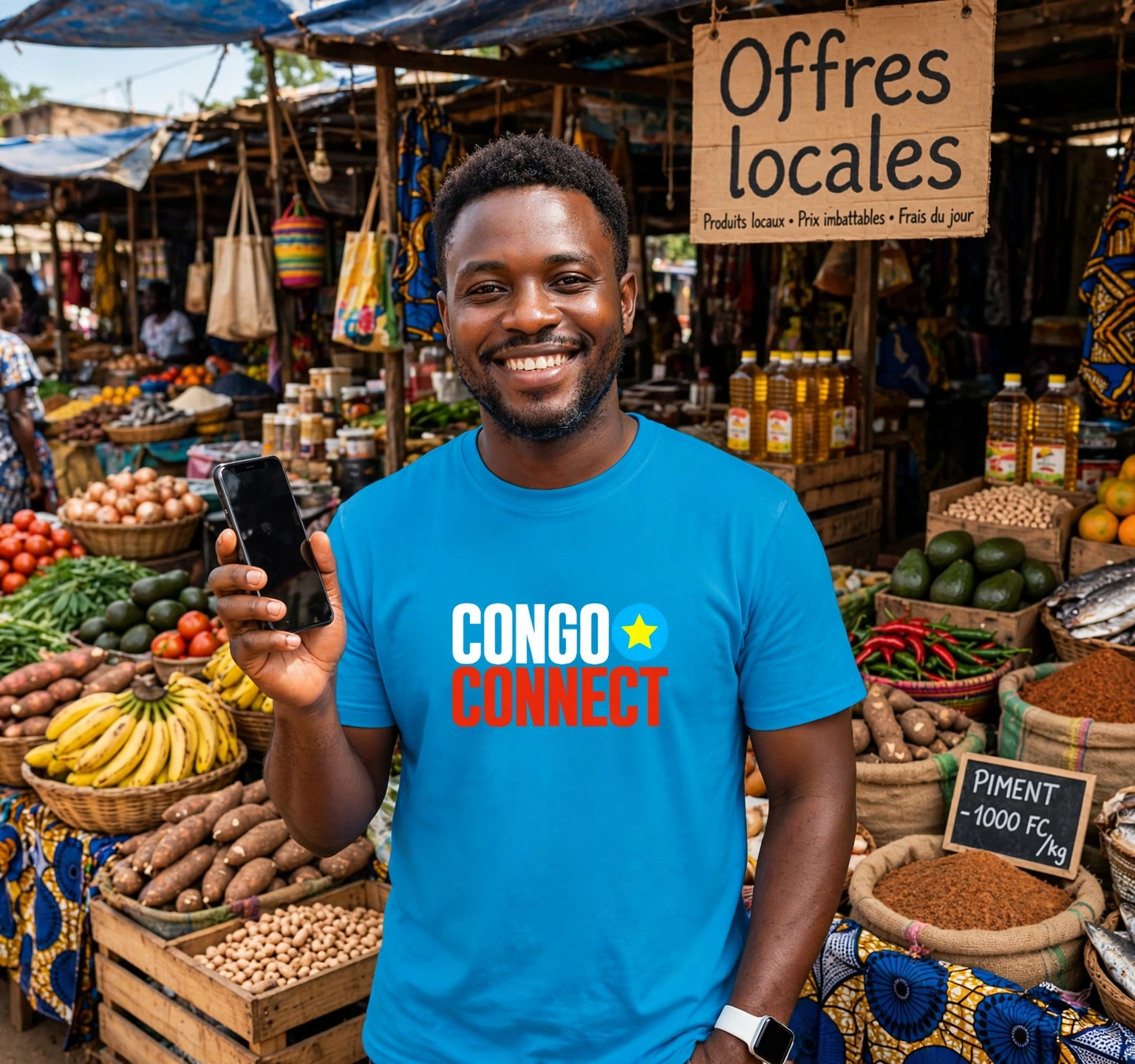 congo market portrait