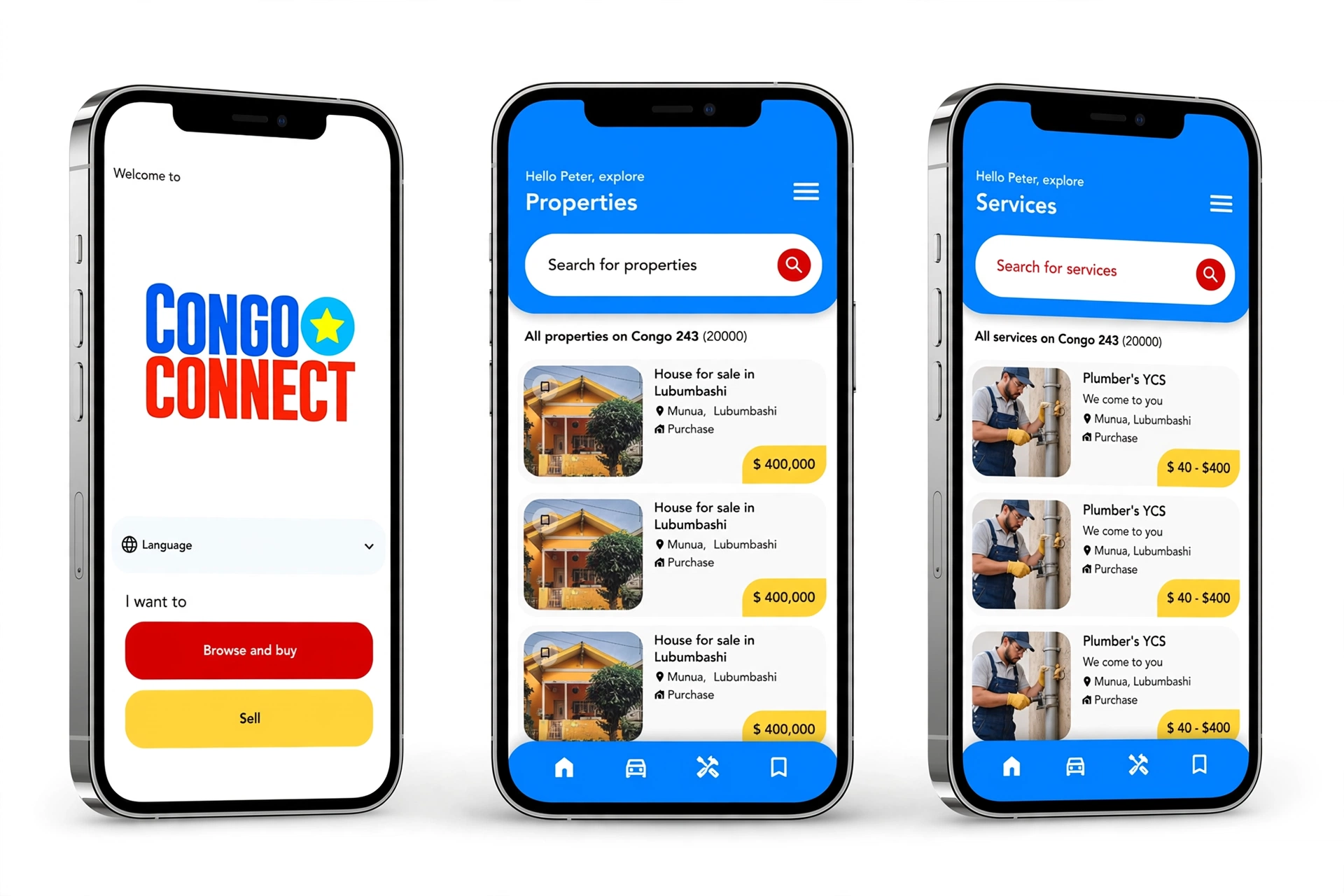 three iphone mockup